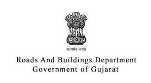 The National Emblem of India along with the text 'Roads and Buildings Department, Government of Gujarat,' prominently displayed on Greenleaf EnviroTech's website.